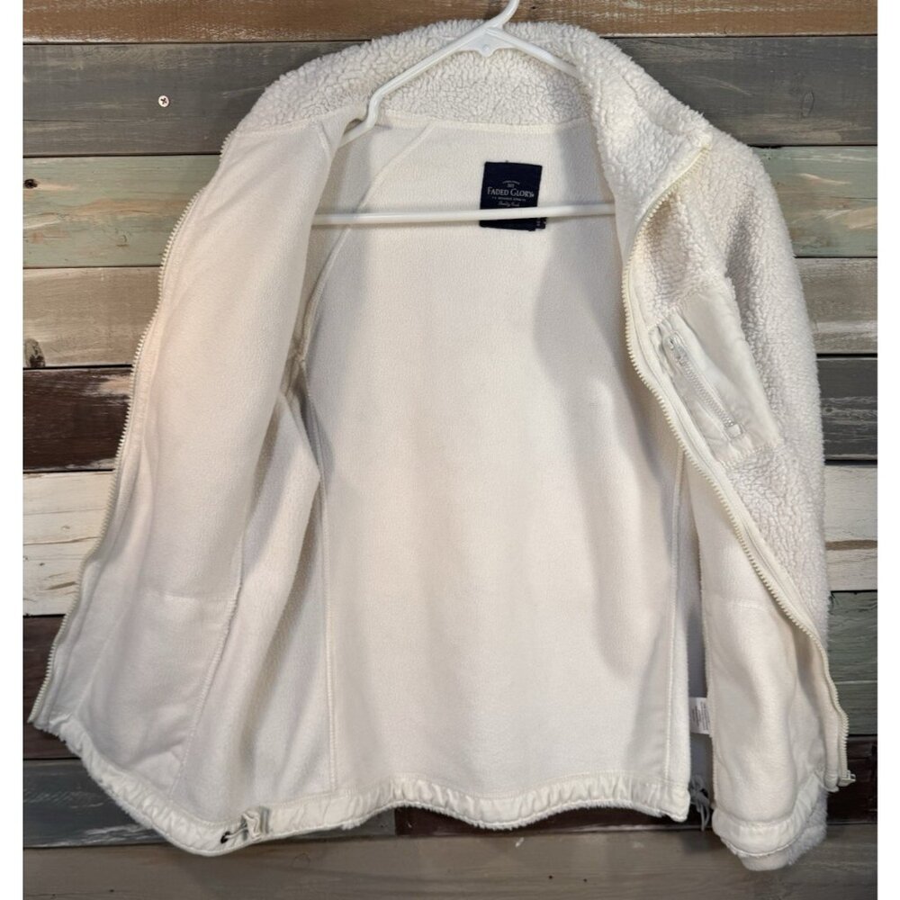 Faded-Glory Women's White Fleece Zipper Sweater Jacket Size M - Picture 7 of 14